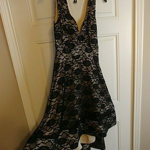 Blk lace/nude dress